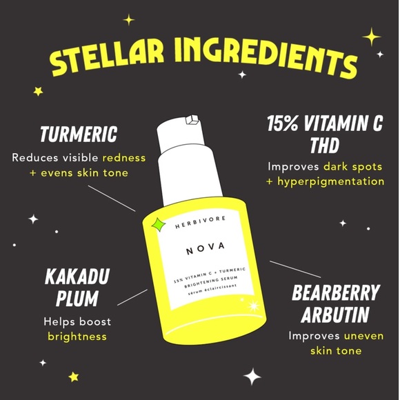 New Herbivore NOVA 15% Vitamin C + Turmeric Brightening Serum 30ml Sephora - Picture 2 of 9
